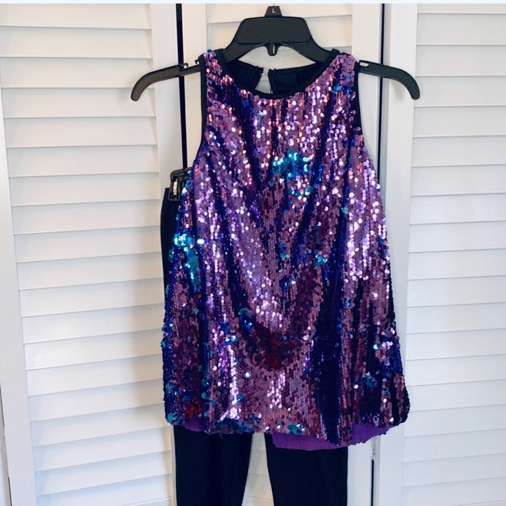 Weissman Purple Sequin Kids Dance Costume